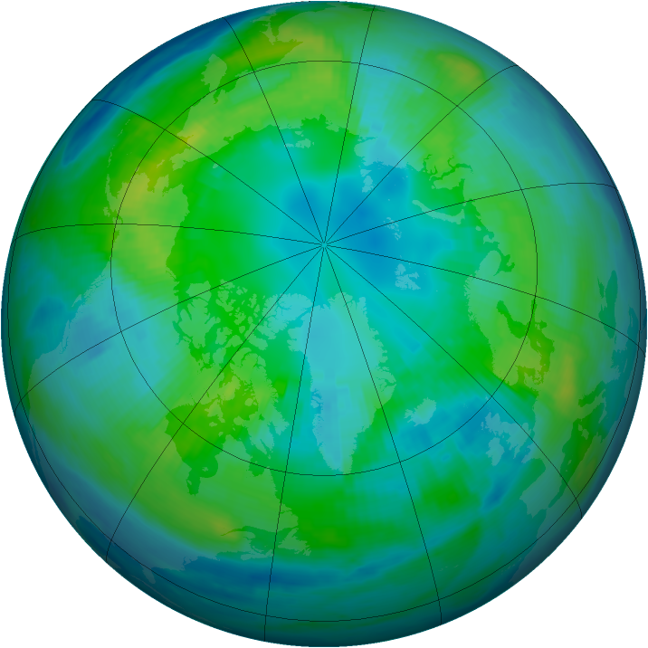 Arctic ozone map for 20 October 1998